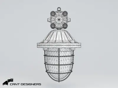Vintage Polish Industrial Light Low-poly 3D model