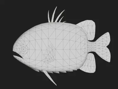 Snapper Low-poly 3D model 4