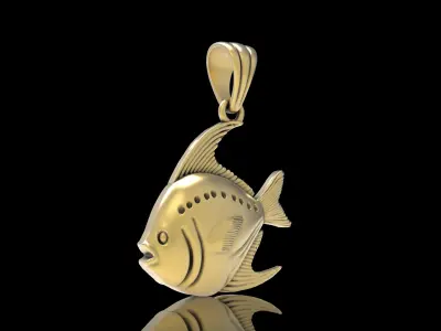 Fish 3d Model Pendant Free 3D print model purchase