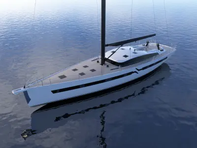 23 m Luxury Sail yacht 3D model