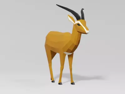 Gazelle animal Low-poly 3D model