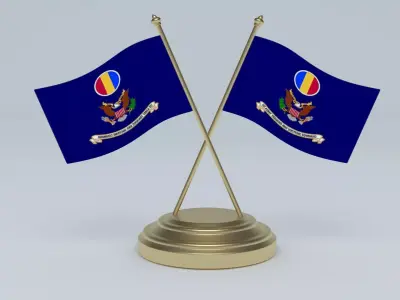 Flag of the United States Army Training and Doctrine 3D model