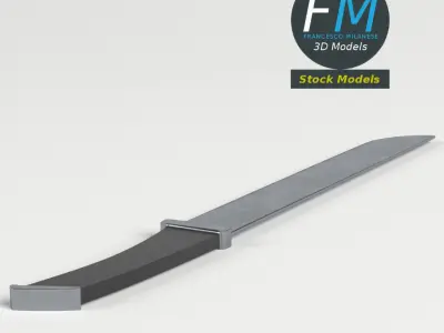 Machete knife 3D model purchase