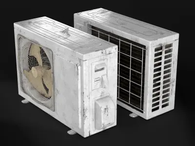 Air conditioner Low-poly 3D model 3
