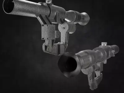 low-poly model of the soviet optical sight PSO-1 Low-poly 3D model