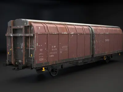 Used Electric Locomotive and Railcars 3D model