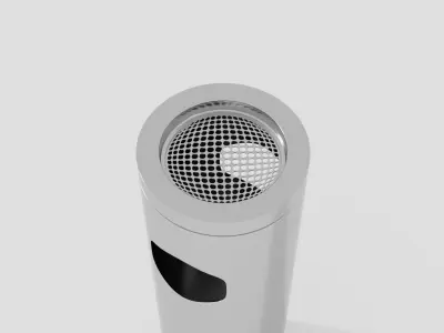 Cylinder Rubbish Bin Free low-poly 3D model