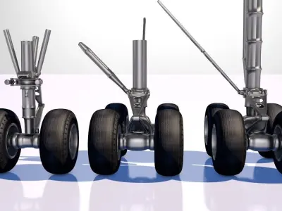 Landing Gear Low-poly 3D model by juanmrgt