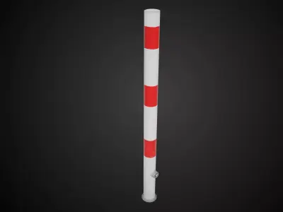  European Street Safety Barrier Props Low-poly 3D model