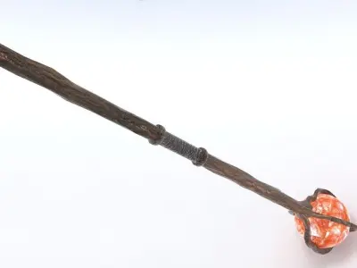 Magic Staff Low-poly 3D model get