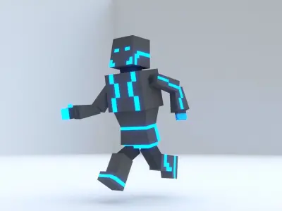 Blue Robot Rig 3D model