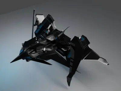 Sci-Fi SpaceShip 3D model get