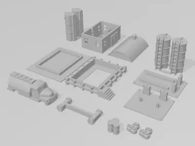 Small Fuel Tank Set by Outland Models 3D Printable 3D print model