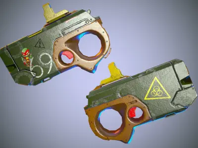 gun sci-fi Teenage Mutant Ninja Turtles game ready pbr  Low-poly 3D model