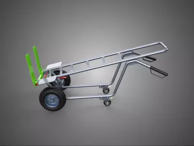 FOUR WHEELED TILTING HAND TRUCK SWIVEL CASTER CART FORK LIFT BAG 3D model