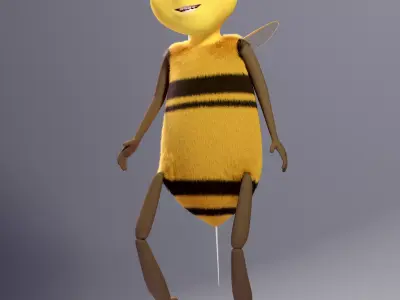Cartoon Bee Low-poly 3D model purchase