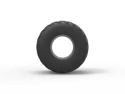 Monster Jam tire 19 Scale 1 to 25 3D print model