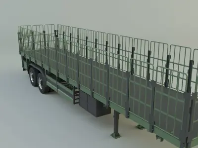truck trailer 3 model 3D model 3D model