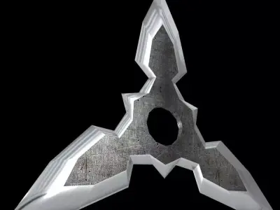 shuriken metal sword Low-poly 3D model