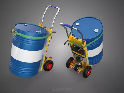 ELECTRIC STAIR CLIMBER HAND TRUCK CART TROLLEY STEEL DRUM BARREL 3D model