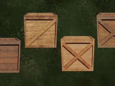 Wood Boxes Series Heavy Crates Cargo Lot1 Group2 3D model