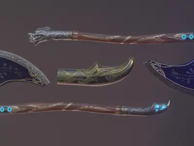 Leviathan axe God of war ragnarok Low-poly 3D model