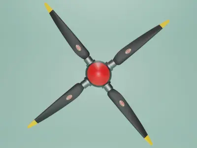 Four Blade Propeller 3D model