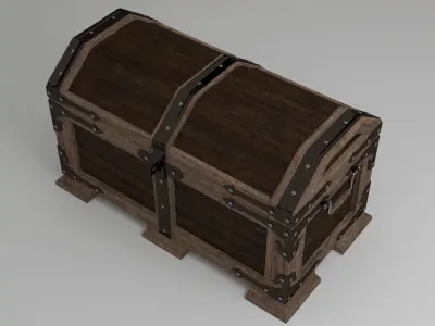 Wood chest 3D model