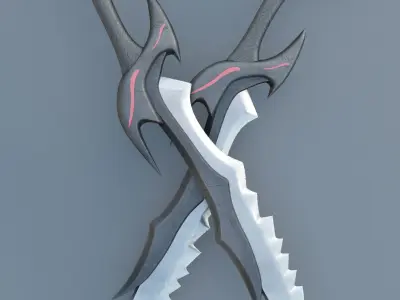 Dagger pair of swords Low-poly 3D model