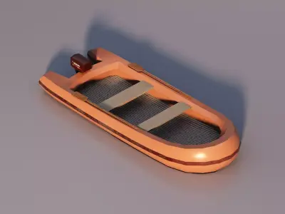 Lowpoly Rubber Boat Low-poly 3D model