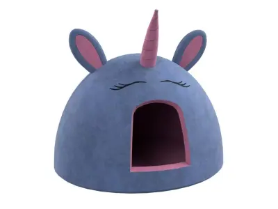 Unicorn Meow Hut Cat Hut Cat Tent Cozy Blue 3D model