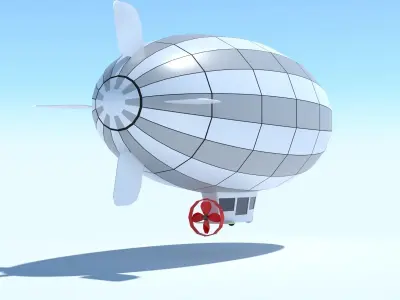 Generic Blimp Stylized LowPoly Low-poly 3D model