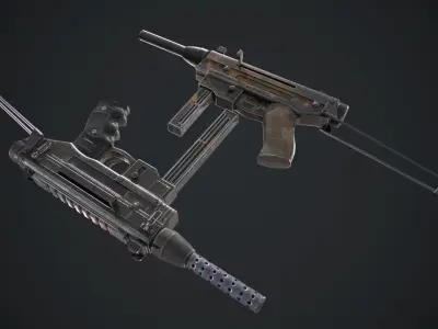Brisk gun Low-poly 3D model