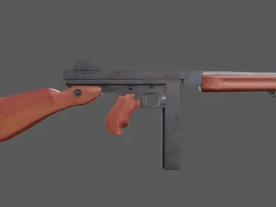 M1 Thompson - American WW2 Weapon Low-poly 3D model