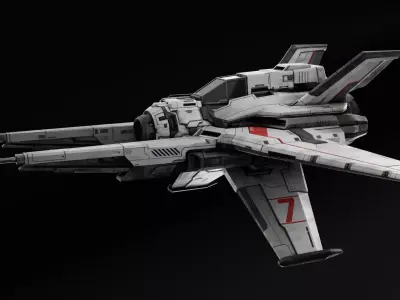 Fighter Spaceship - Game Ready 3D Model Low-poly 3D model