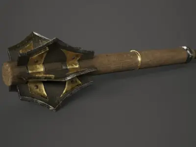 Wood Mace Low-poly 3D model purchase