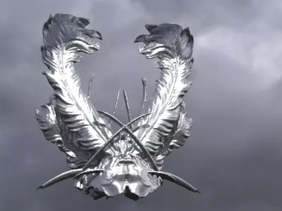 Baroque Hera Feathers 2  3D model