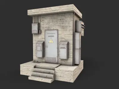 Electrical Transformer 4 Low-poly 3D model