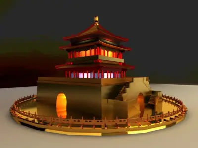 Chinese house 3D model buy