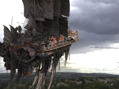 Baroque Airship Red 3D model