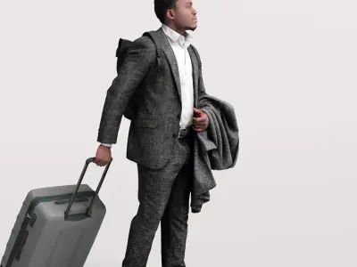 Humano Traveling Man with suitcase 2206-9 3D model