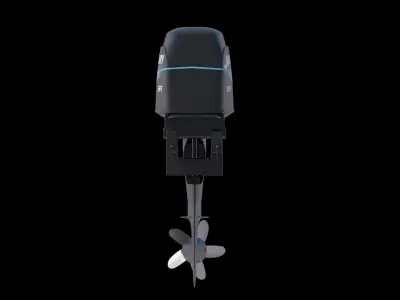 Fishing Boat Outboard Motor Low-poly 3D model