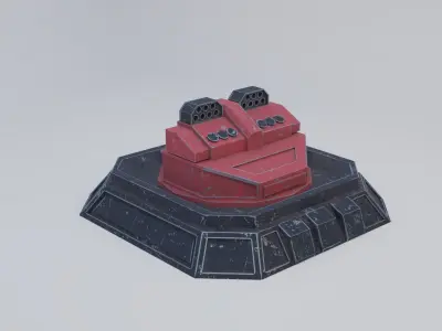 Missile Turret Low-poly 3D model