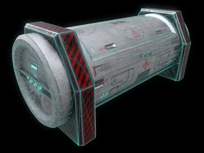 Scifi Crate Openable Door Low-poly 3D model purchase