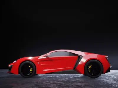 Lykan HyperSport Game Ready Rigged Car 3D Model No Interior Low-poly 3D model