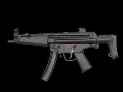 MP5A5 MP5SD6 with Silencer Scope Mount Rail Grip Low-poly 3D model