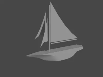Simple Sailboat Free 3D model