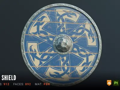 Viking Shield - Game Ready PBR Asset Low-poly 3D model