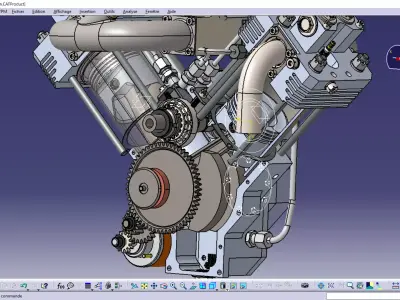v-Twin engine Free 3D model