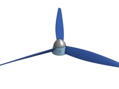 3 blade propeller with nose cone 3D print model